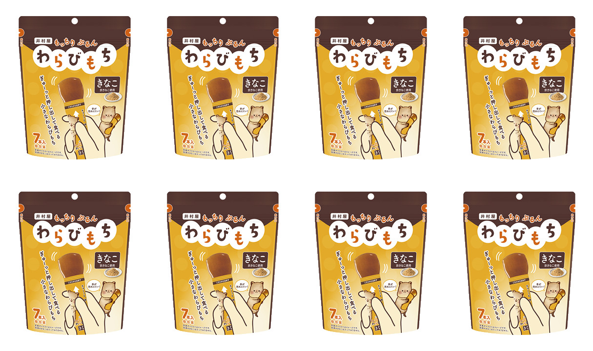 Japan Imuraya Mocchiri Purun Warabi Mochi Kinako Flavor 7 Pieces × 8 bags