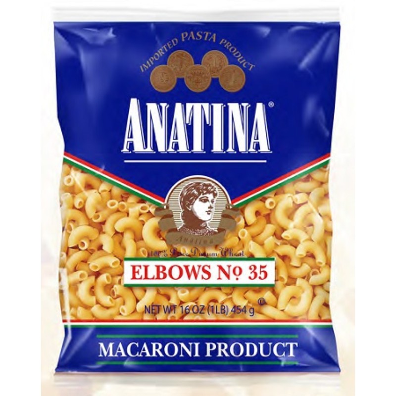 20x Anatina Pasta Elbow Macaroni Wholesale Bulk Case Stock Pantry Kitchen 16oz.