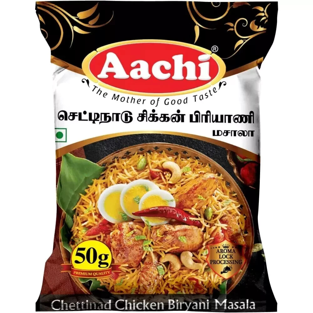 Aachi Chettinad Biryani Masala, 50g Free Shipping World Wide