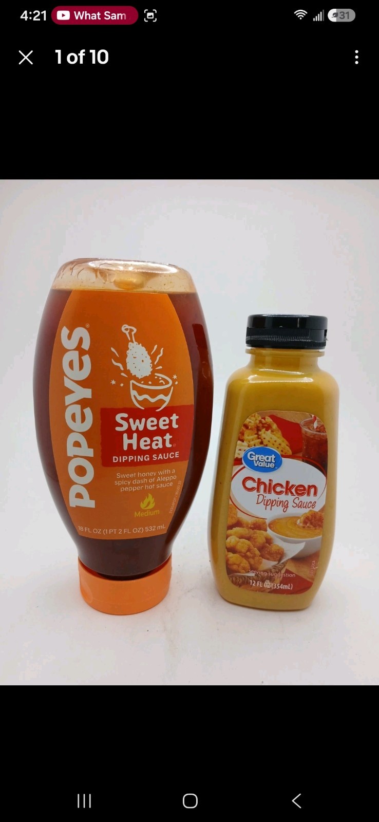 Popeyes Sweet Heat + Great Value Chicken Dipping Sauce Bundle Honey Mustard