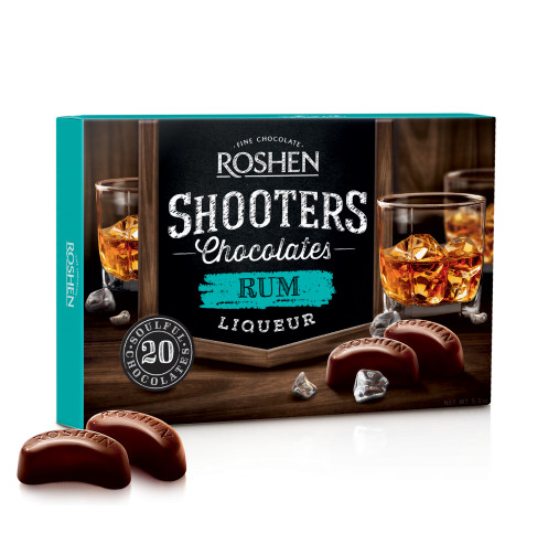 Roshen Shooters Chocolate Candies Rum, Brandy, Whiskey Liqueur 3 Packs