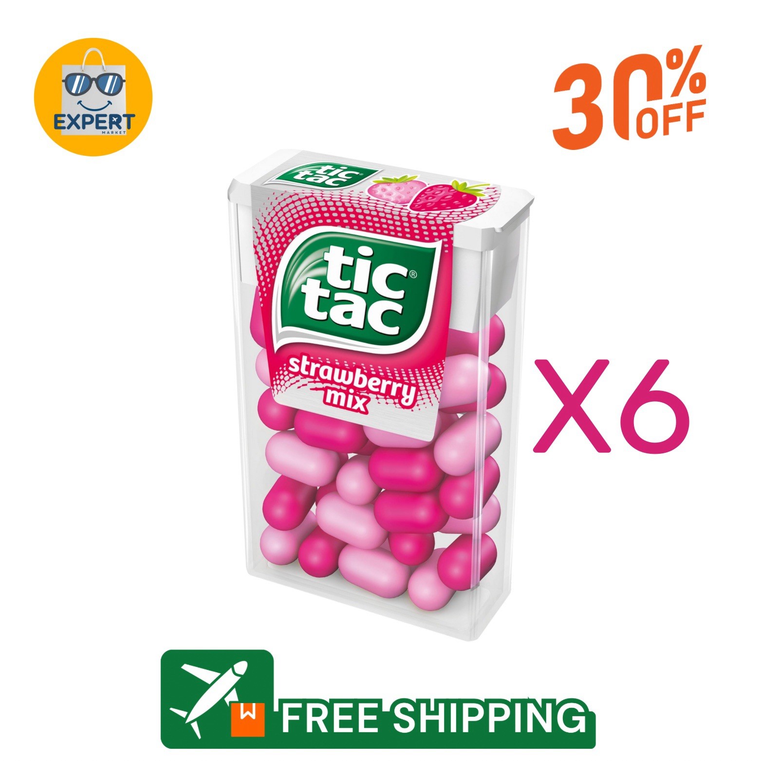 X6 – Tic Tac Drops Strawberry Mix Flavor 10.2g = 0.35oz each