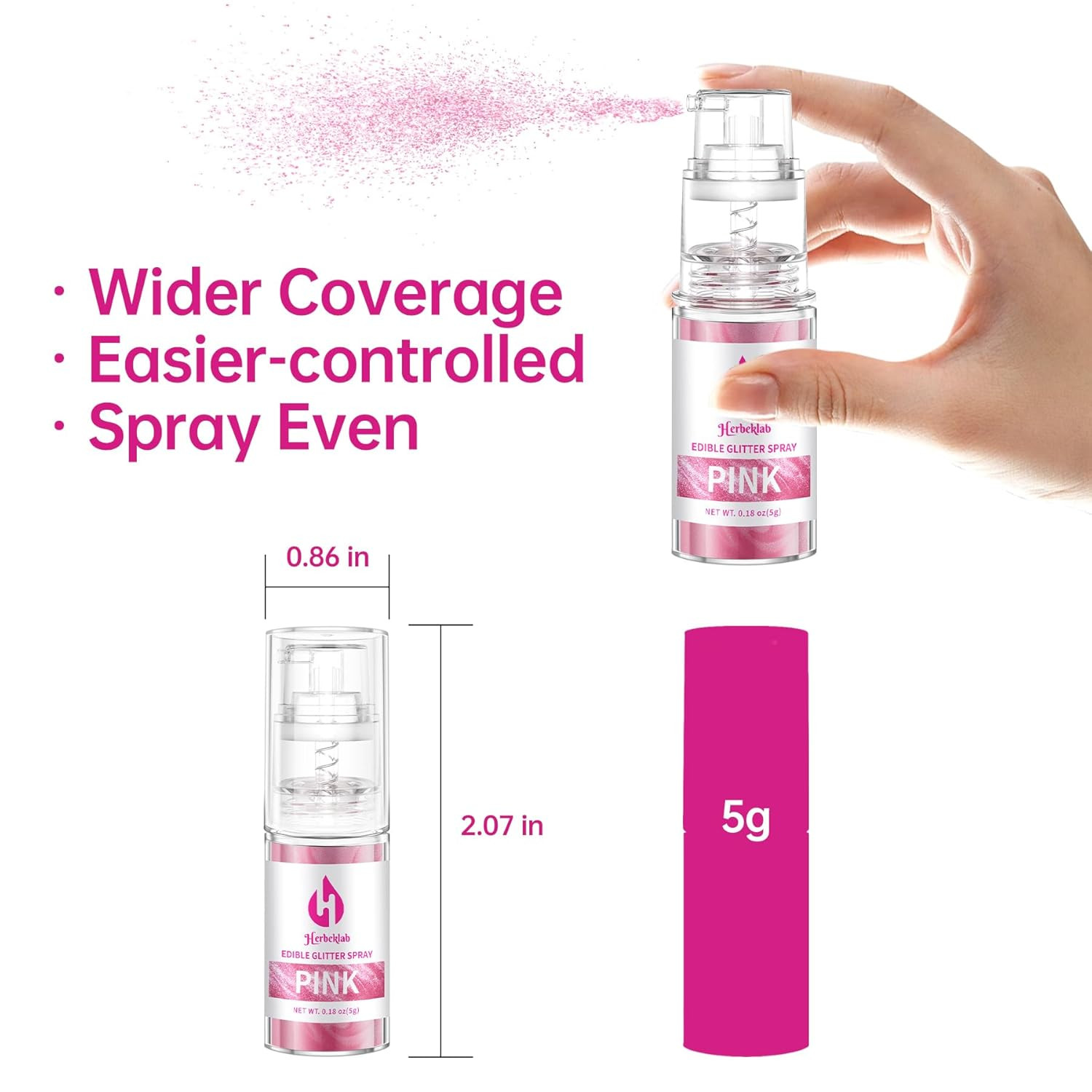 Edible Glitter Spray Set – 8 Colors Food Grade Cake Glitter, Metallic Shimmer Po