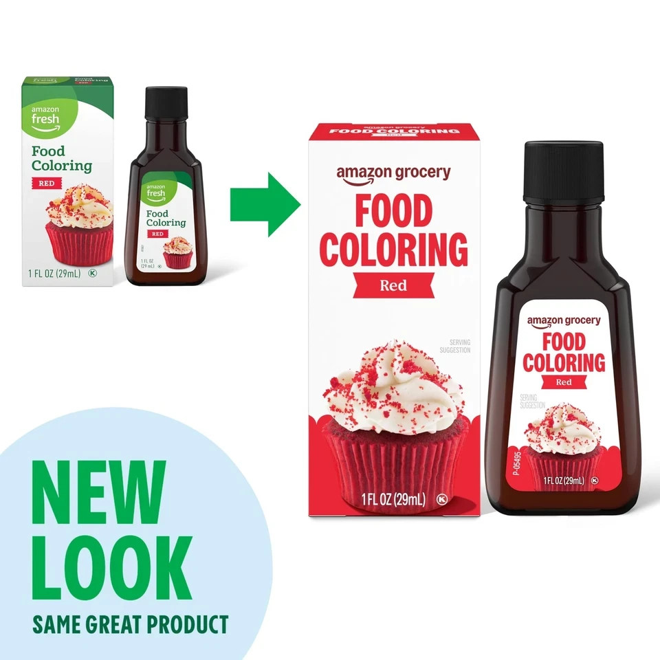 Amazon Grocery, Red Food Coloring, 1 Fl Oz 1 (Pack of 1), RED