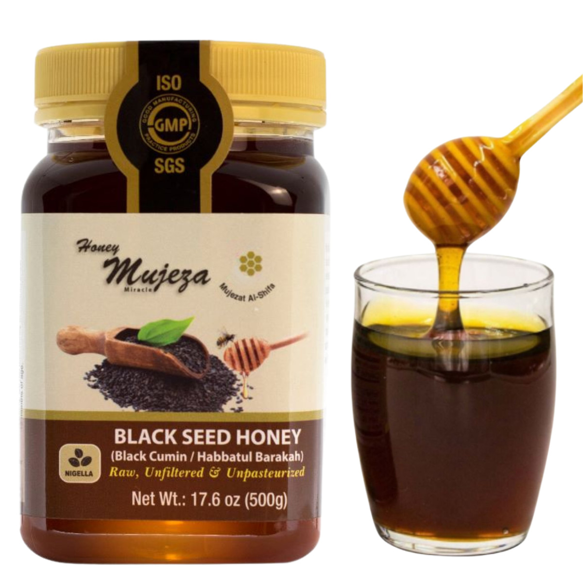 Black Seed Honey 100% Natural Not Mixed with Oil or Powder – Immune Booster