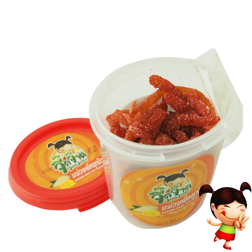 JeedJard Chewy Mango Plum Thai Snack Sweet Sour Dried Mango 150g x 4