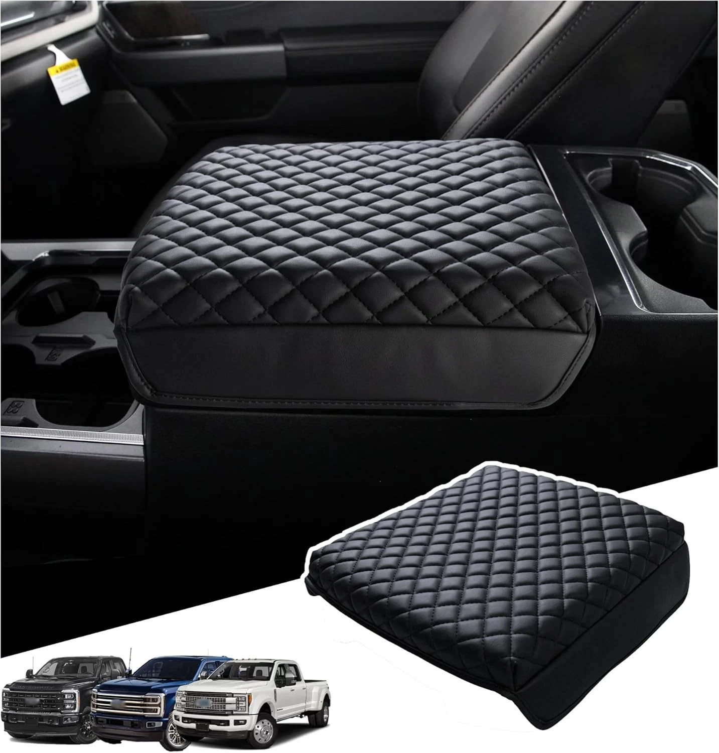 Center Console Armrest Cover Compatible with 2023, 2024-2025 Ford F250 F350 F450
