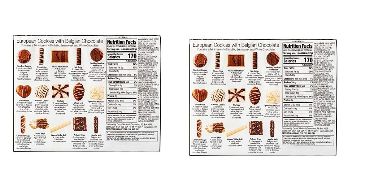 Kirkland Signature European Cookies Belgian Chocolate 2-Pack 49.4oz Gourmet