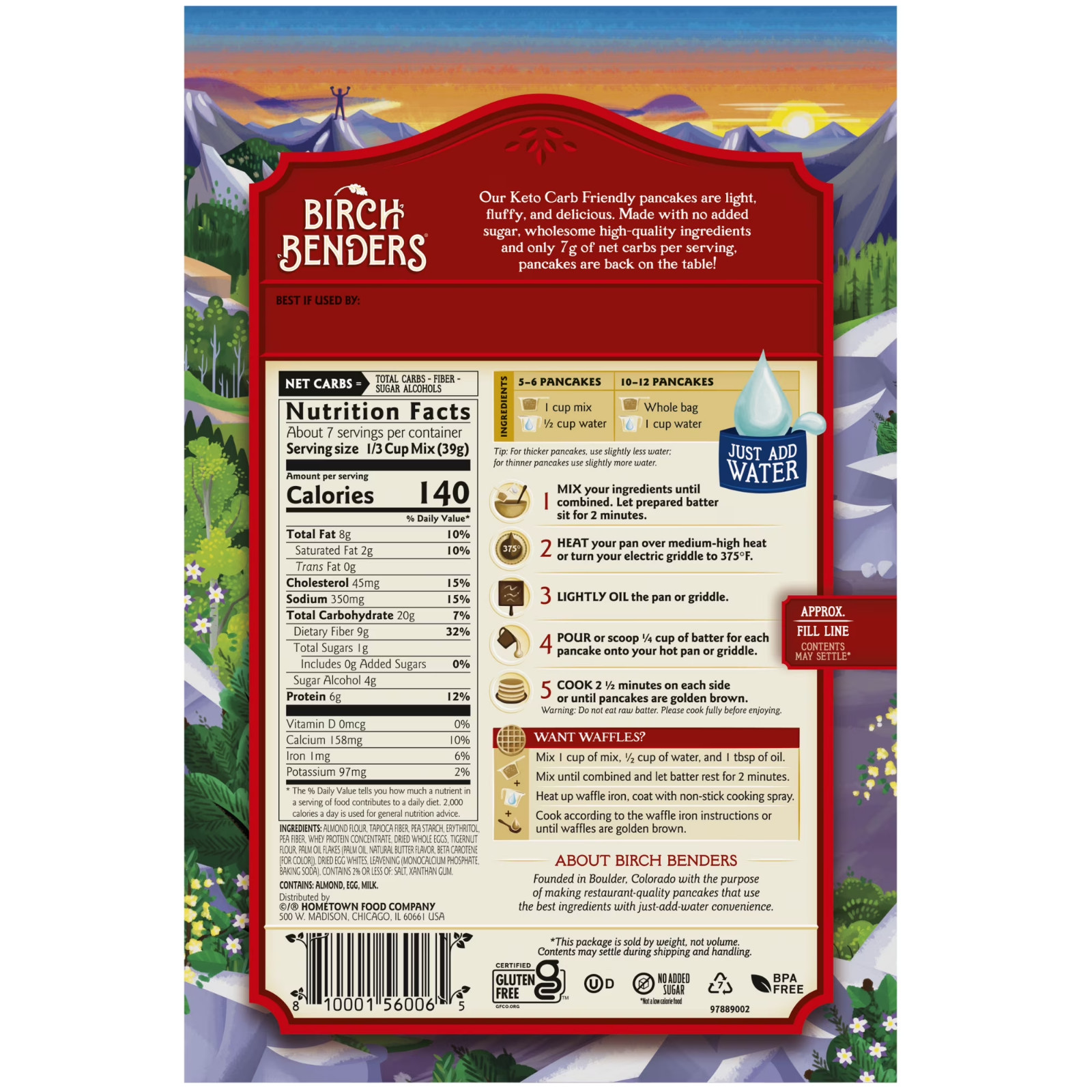 Birch Benders Keto Carb Friendly Pancake & Waffle Mix, 10oz
