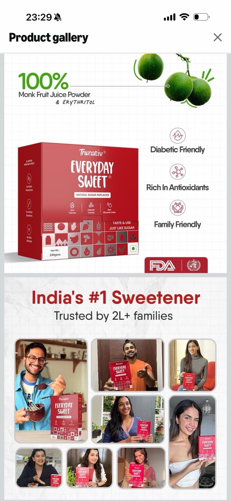 Trunativ Everyday Sweet | Monkfruit Sweetener Powder Loose Sugar Like Sweetener