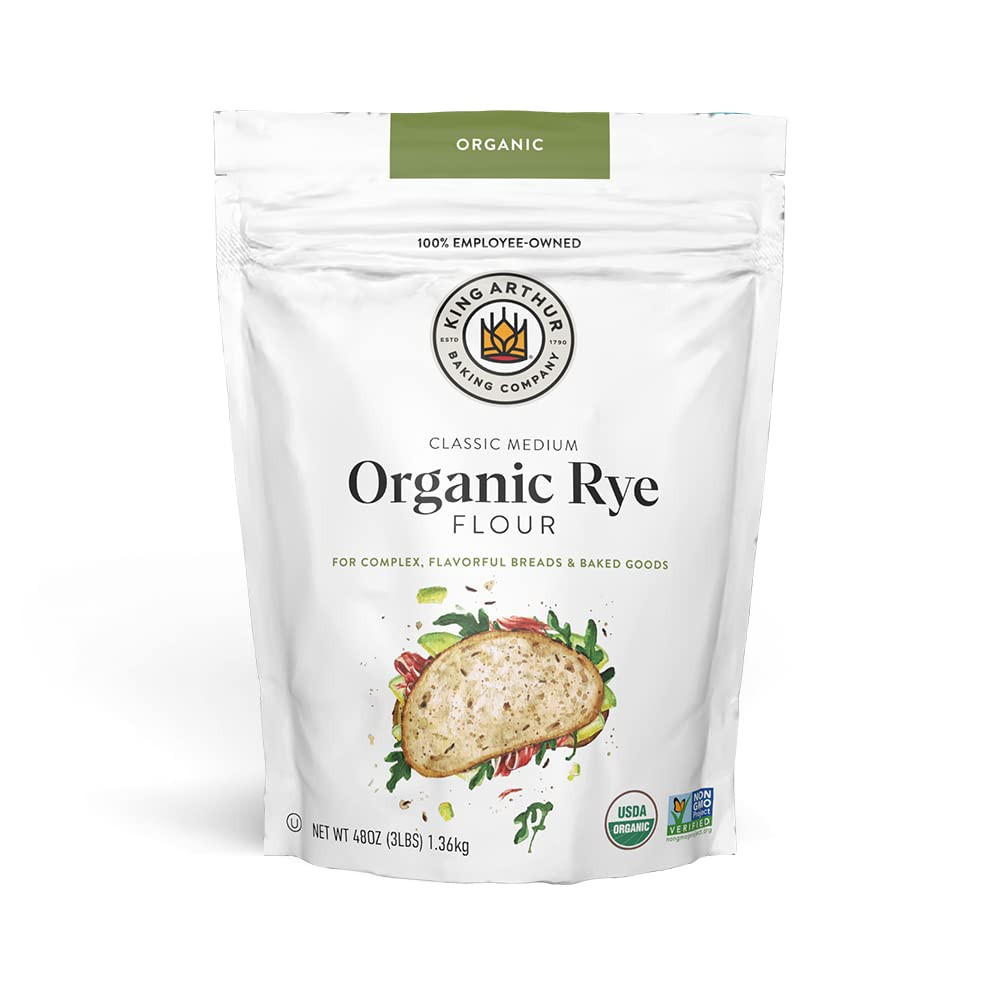 King Arthur Organic Medium Rye Flour 3lb – Non-GMO, Bold Flavor for Baking