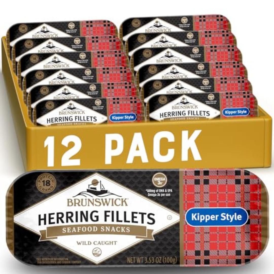 Boneless Kipper Style Herring Fillets, 3.53 Oz Can (Pack of 12) – 18G Protein…