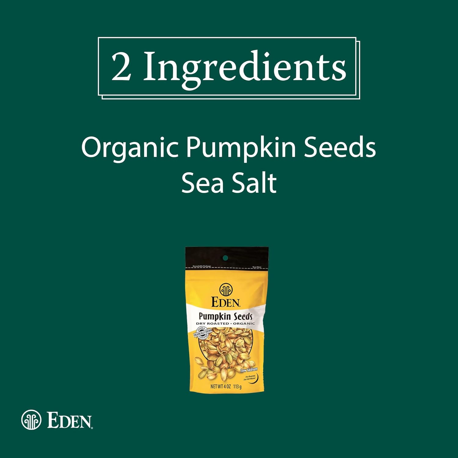 Organic Pumpkin Seeds, Shelled, Dry Roasted and Lightly Sea Salted, to Eat, 4 Oz
