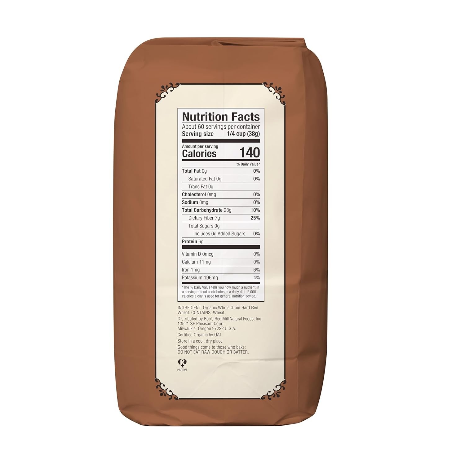4 PACK – Bob’s Red Mill Organic Flour Whole Wheat 5 lb (Total 20 lb) FRESH!!