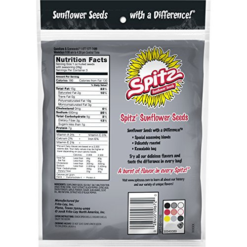 Spitz Cracked Pepper Flavored Sunflower Seeds 6oz Pack of 1 Nut and Seed Snack