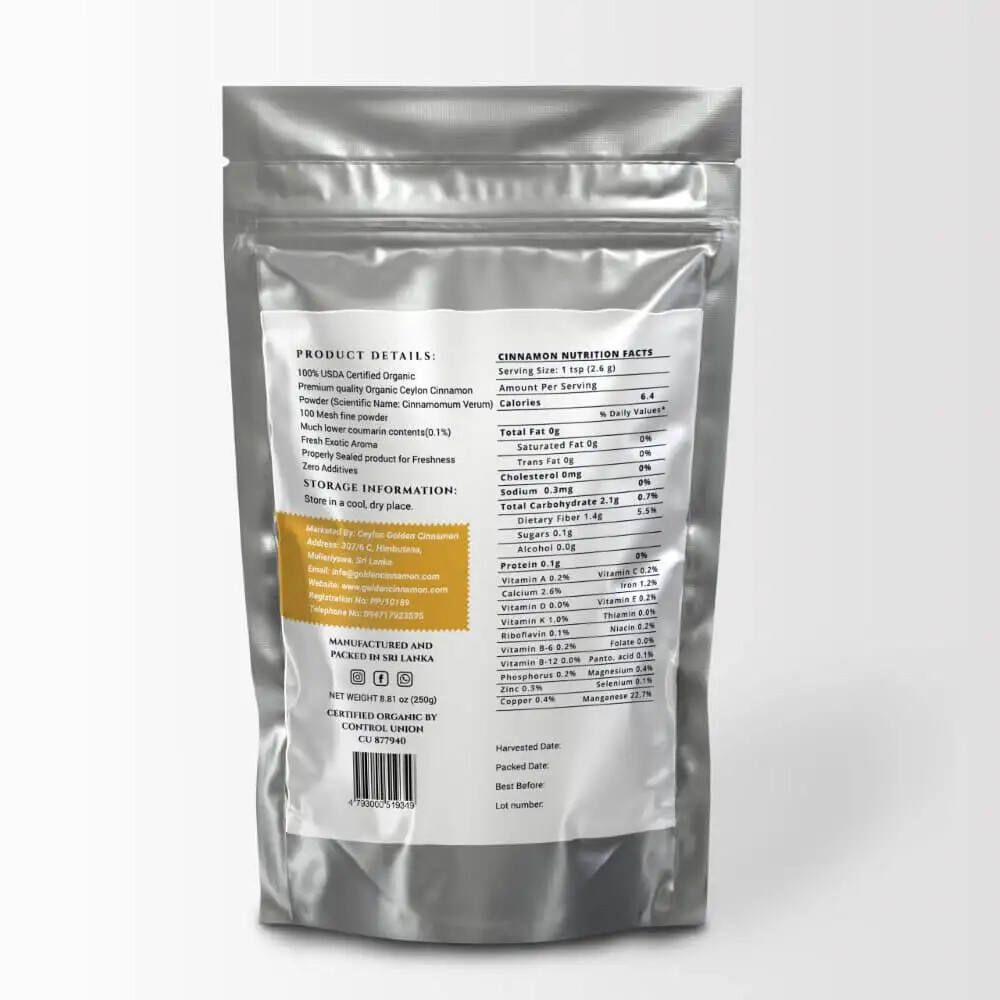 6.6 LB Ceylon Cinnamon Powder Pure Sri Lanka Canela Bulk Offer (250g x 12 Packs)
