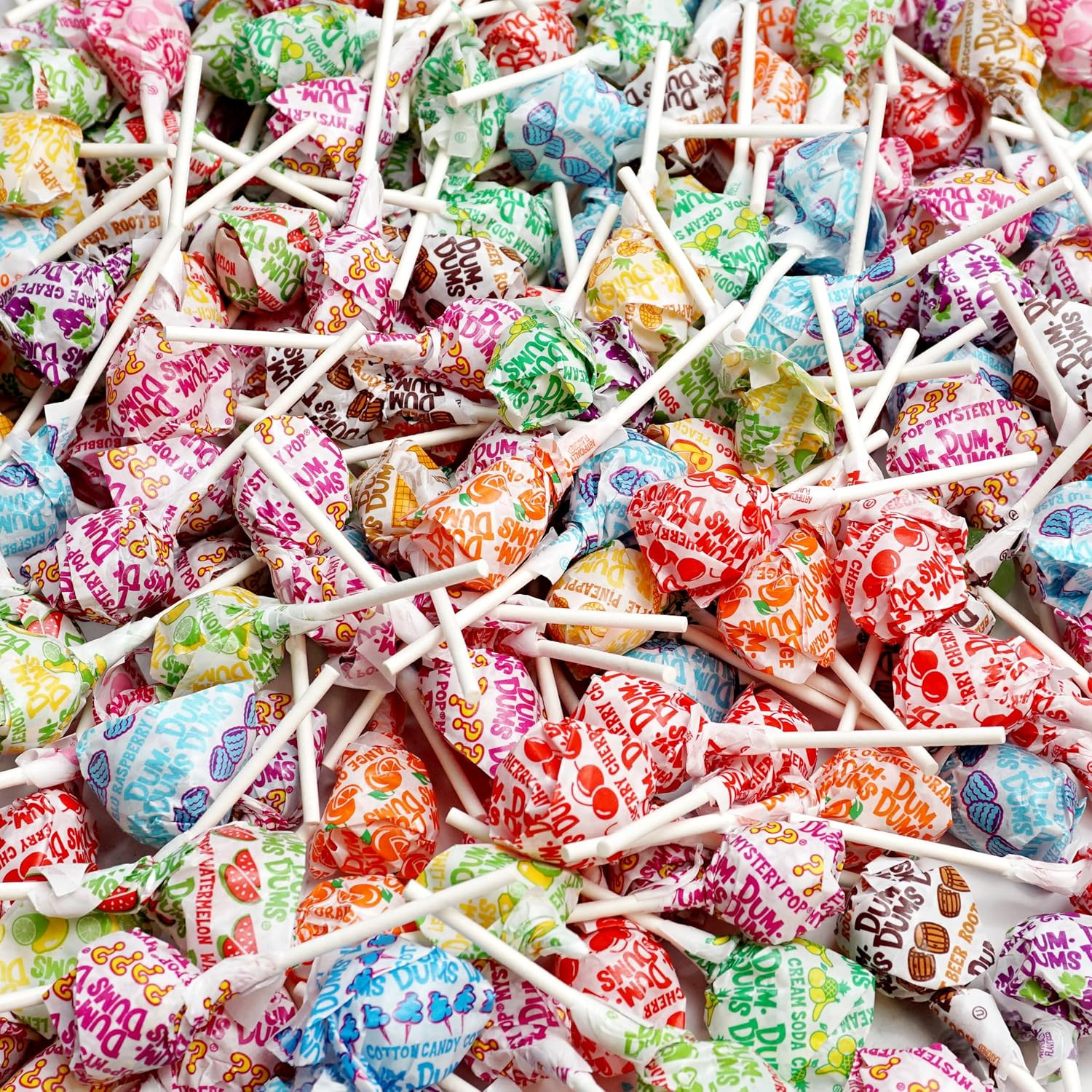 DUM DUMS Original Mix Lollipops, 1 Lb Bag (60 Pieces Approx.), Gluten Free Hard
