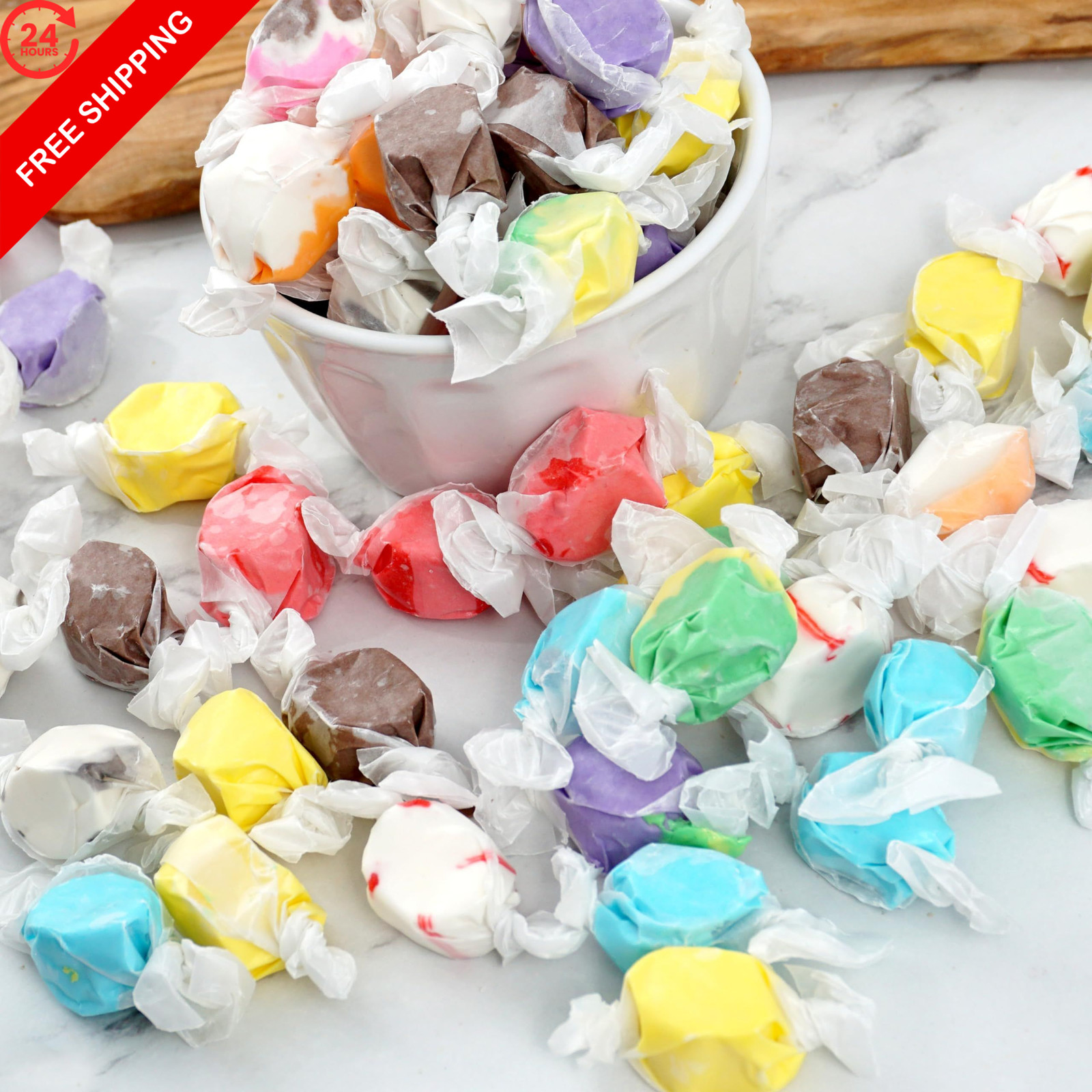 Salt Water Taffy Assorted Mix, 1 Pound Bulk Bag, 10 Flavors, 1