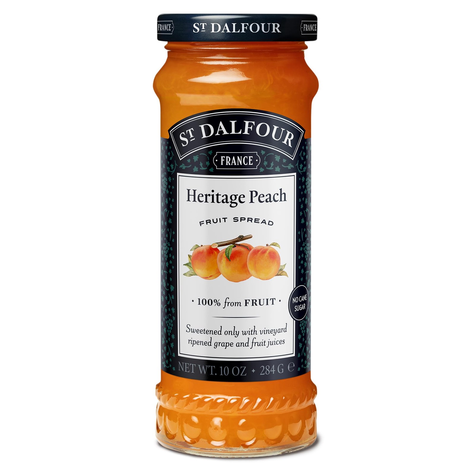 St. Dalfour Heritage Peach Fruit Spread – 10 Ounce (Pack of 1), Multicolor