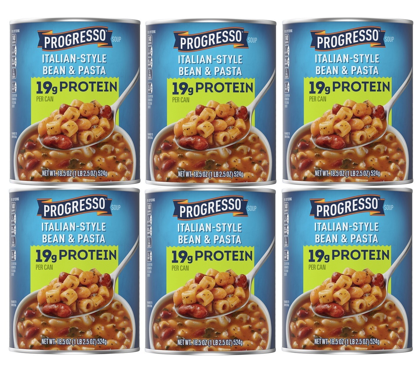 Progresso ITALIAN-STYLE BEAN & PASTA Protein Soup 18 oz. (6 Cans) MAY 2025