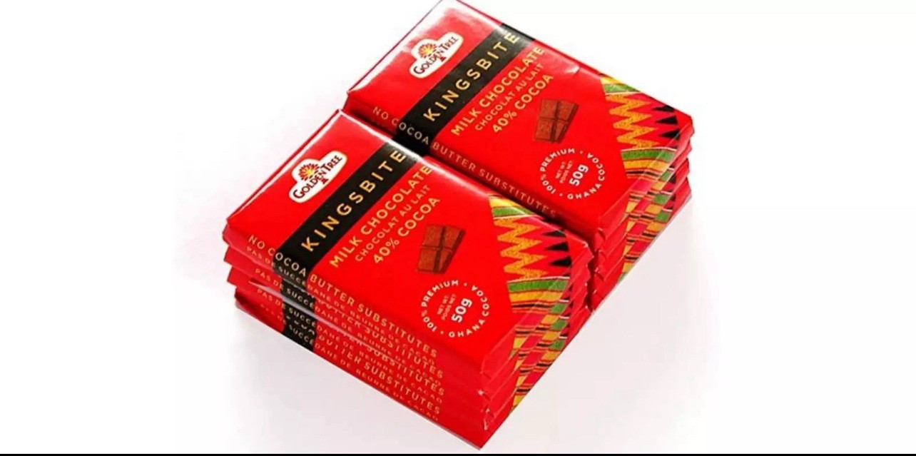 X2 50g KINGSBITE Milk Chocolate GoldenTree- 40% Cocoa. 48 HR SALES !