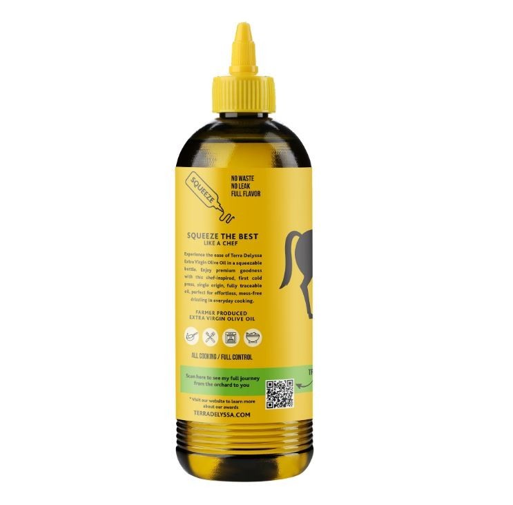 Terra Delyssa Single Origin EVOO Squeeze Bottle, Smooth, 25.5 fl oz.