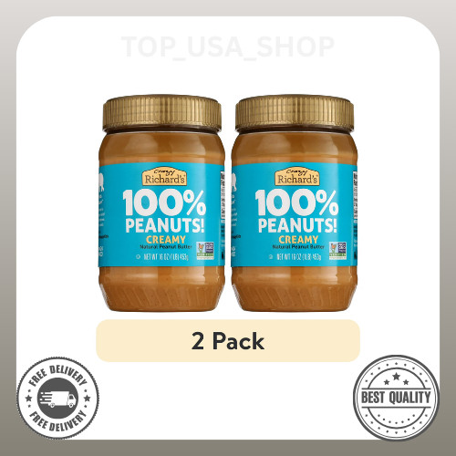 (2 pack) Crazy Richard’s All-Natural Creamy Peanut Butter, 16 oz…