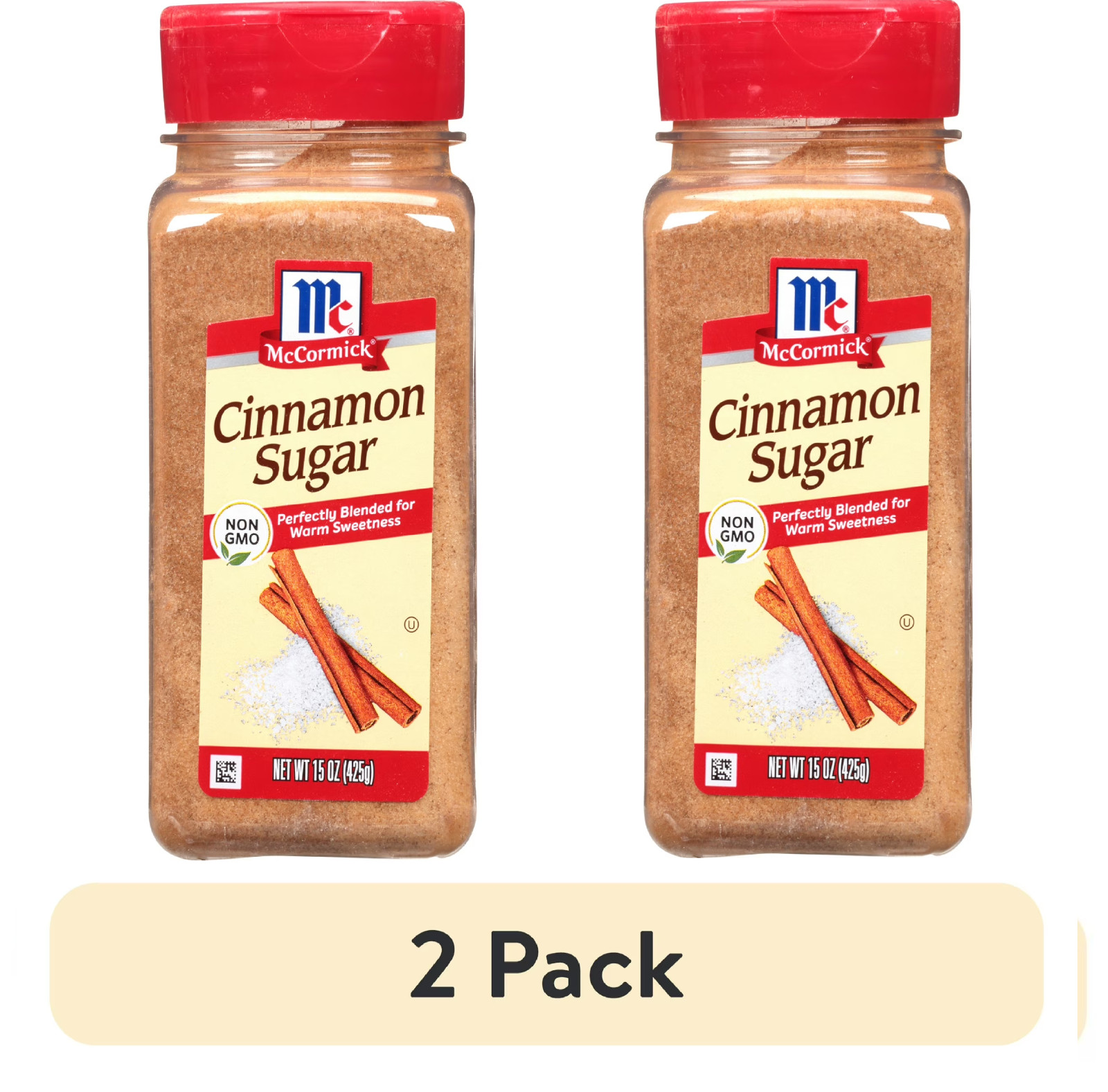 McCormick Non-GMO Kosher Cinnamon Sugar, 15 oz Bottle ( 2 pack)