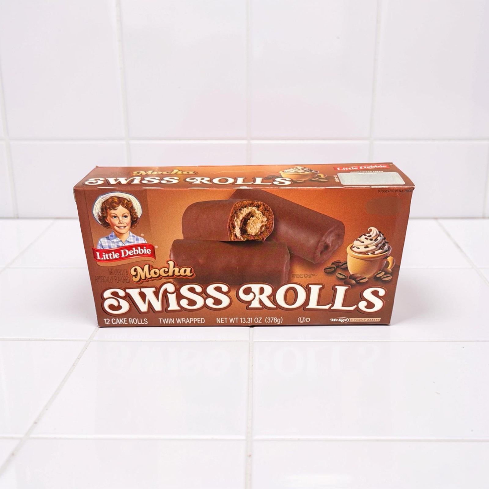 Little Debbie Mocha Swiss Rolls 2 Pack, 12 Rolls Per Box Chocolate Cake with Moc