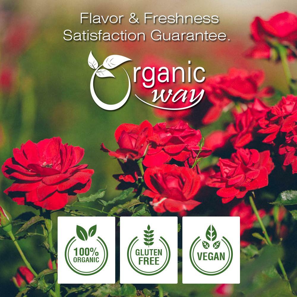 Organic Way Rose Petals Dried – Organic, Kosher & USDA Certified