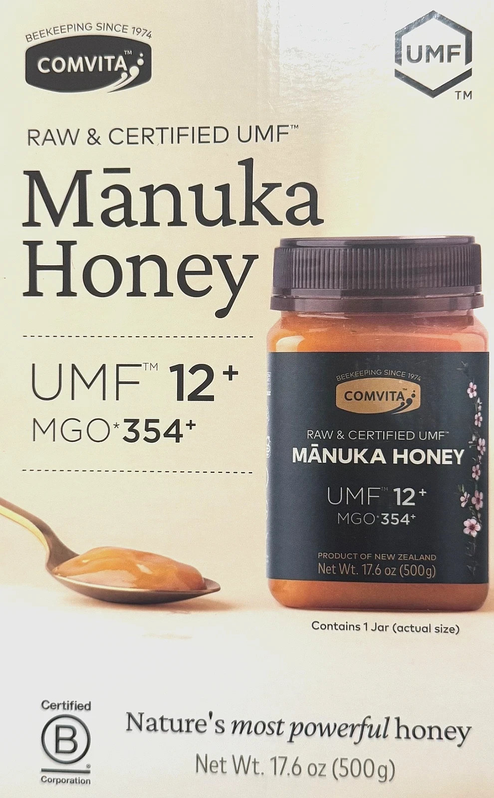 COMVITA MANUKA HONEY 17.6 oz (500g) NEW ZEALAND RAW UMF 12+, MGO 354+ EXP: 2028