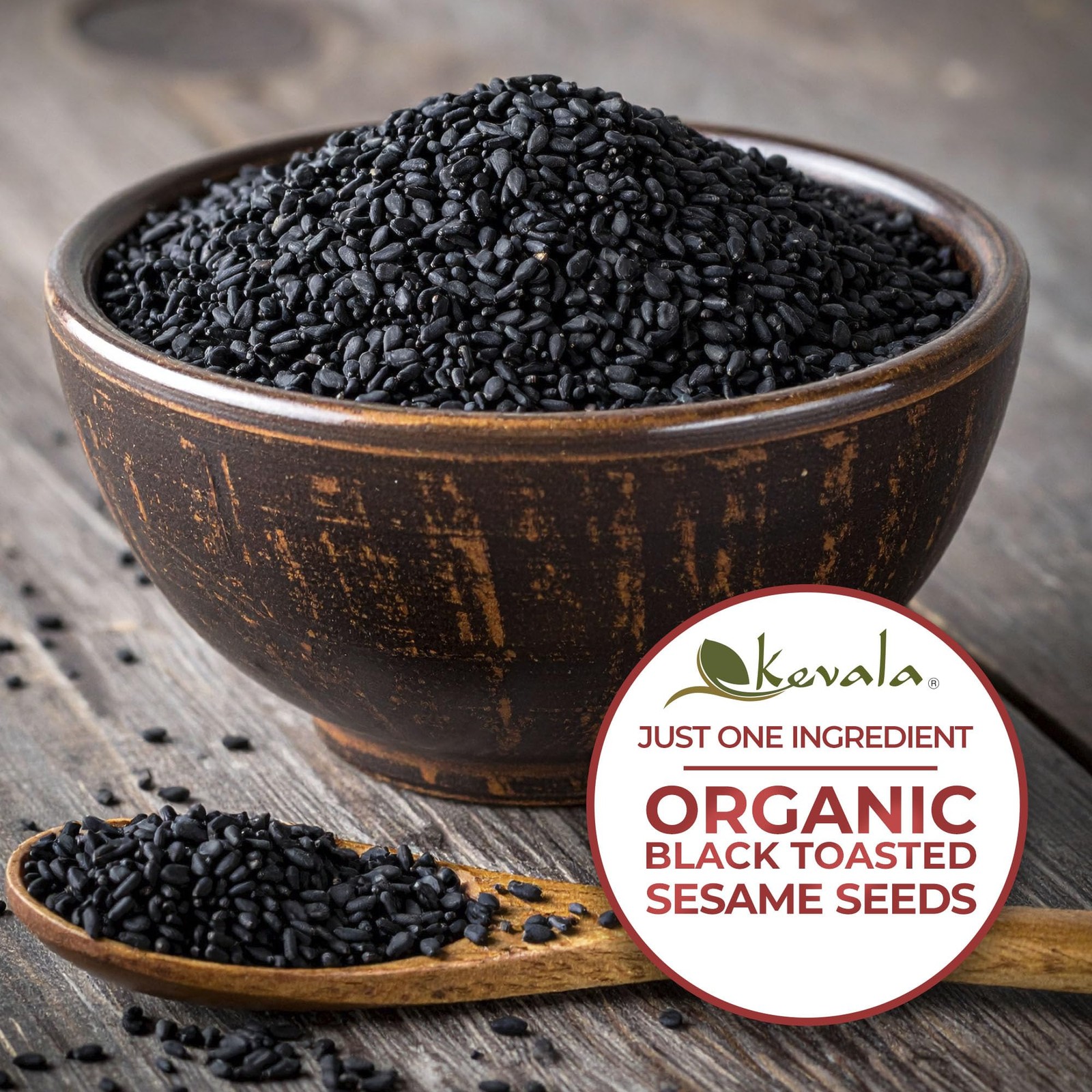 Kevala Organic Black Toasted Sesame Seeds – 2 lb, toasted sesame 2 lb