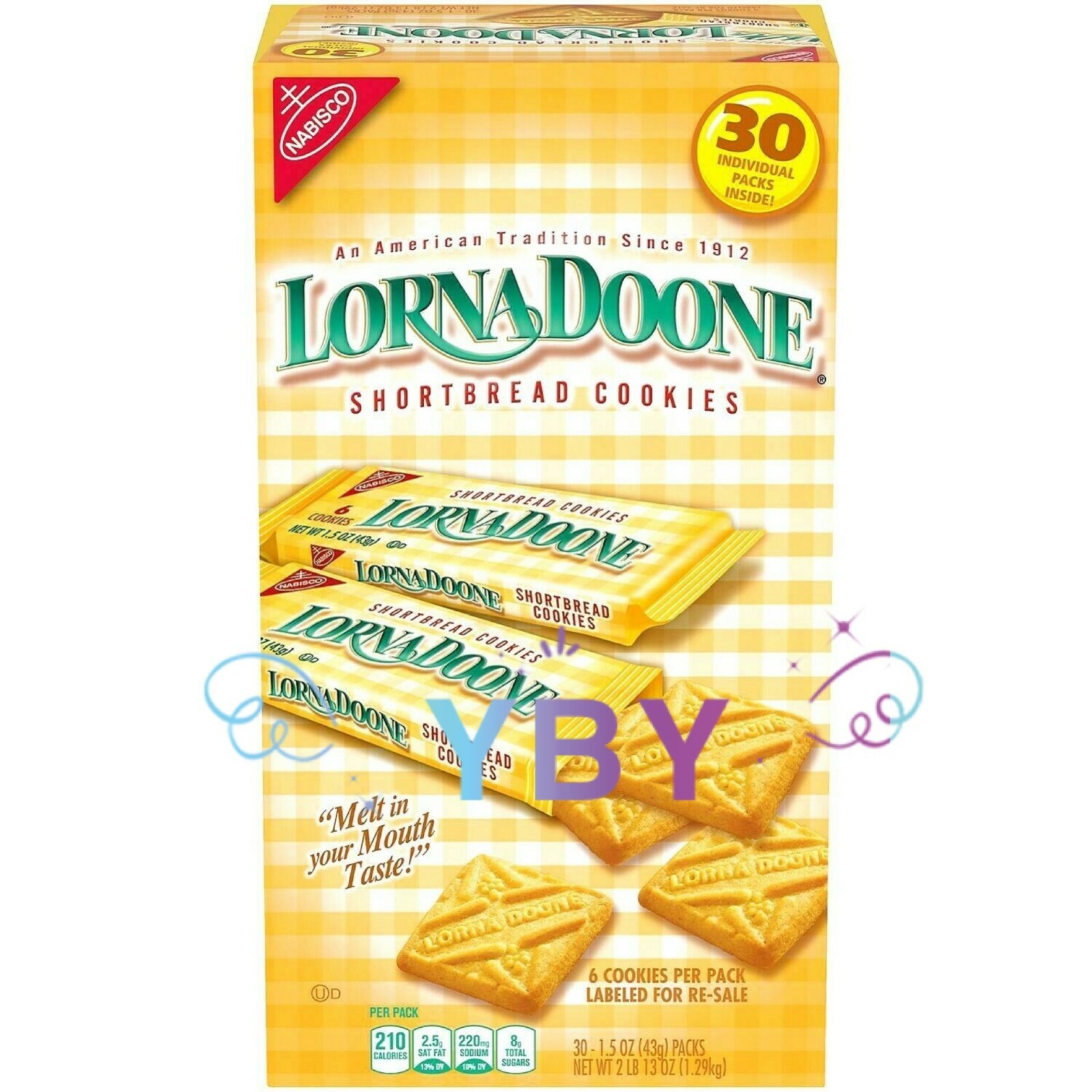 2 Packs Lorna Doone Shortbread Cookies (6 per pk., 30 pk.) 45 oz Each Pack