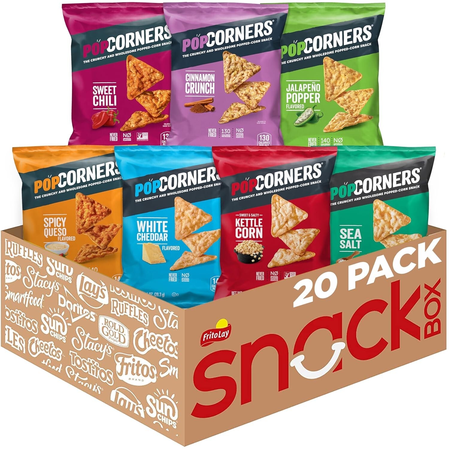 Wholesome 20-Pack Popped Corn Snack Variety – 1 Oz Each, Perfect for On-the-Go