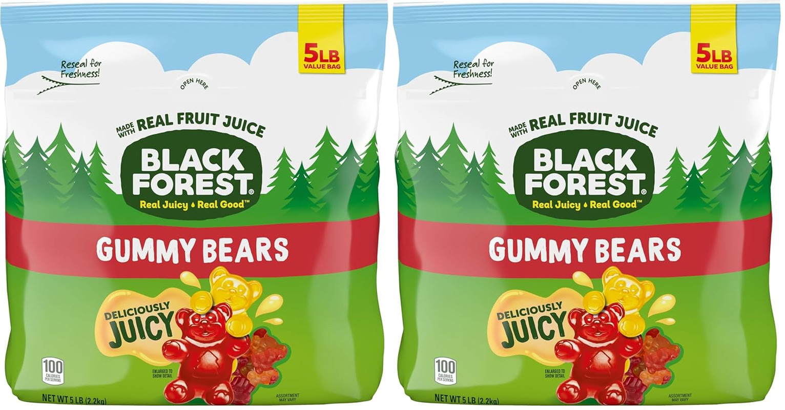 Gummy Bears Candy, Made with Real Fruit Juice, Resealable 5-Pound Bulk Bag