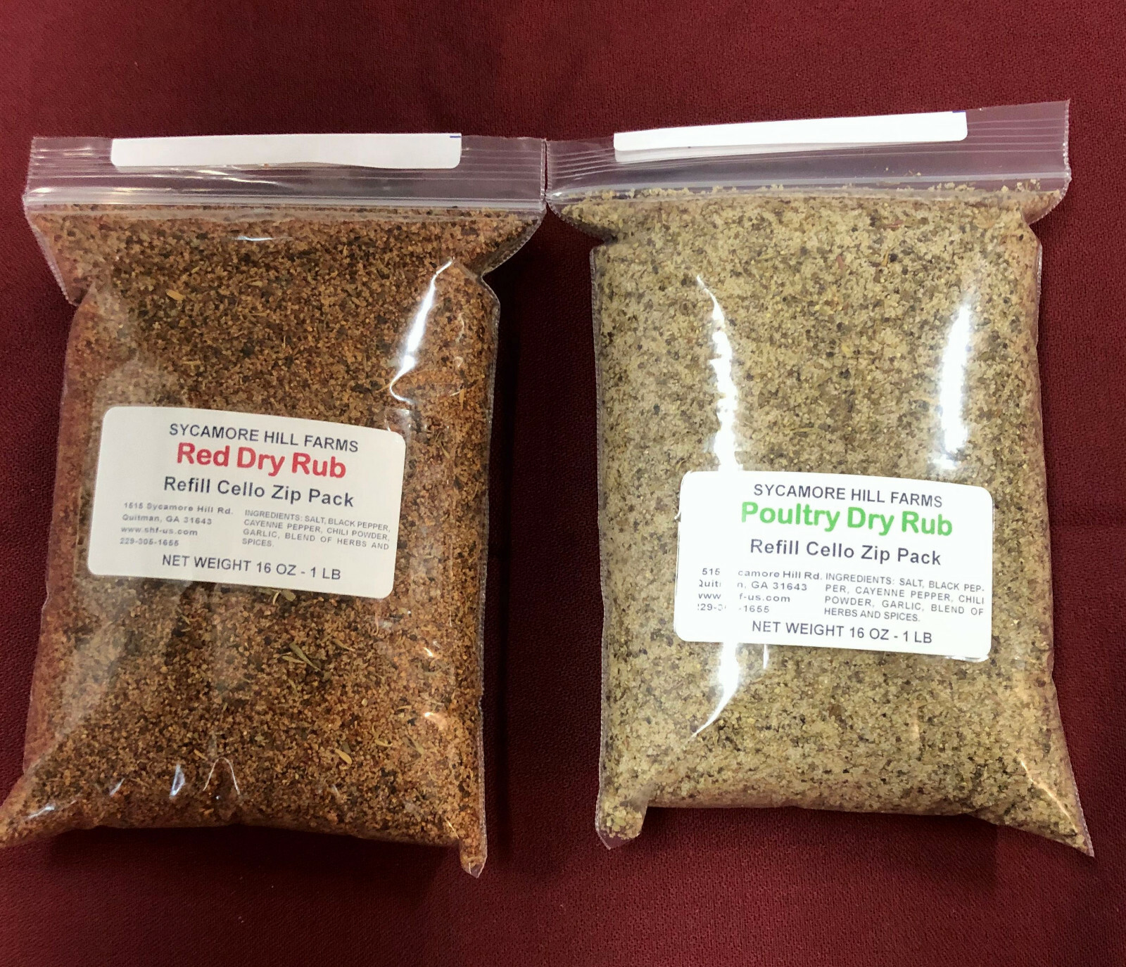 Dry Red Meat Rub & Dry Poultry Rub Combo – Each Bag 1 lb