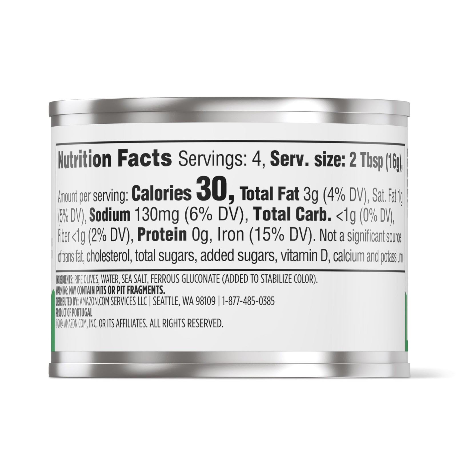Amazon Grocery, Black Ripe Sliced Olives, 2.25 Oz Ounce (Pack of 1)