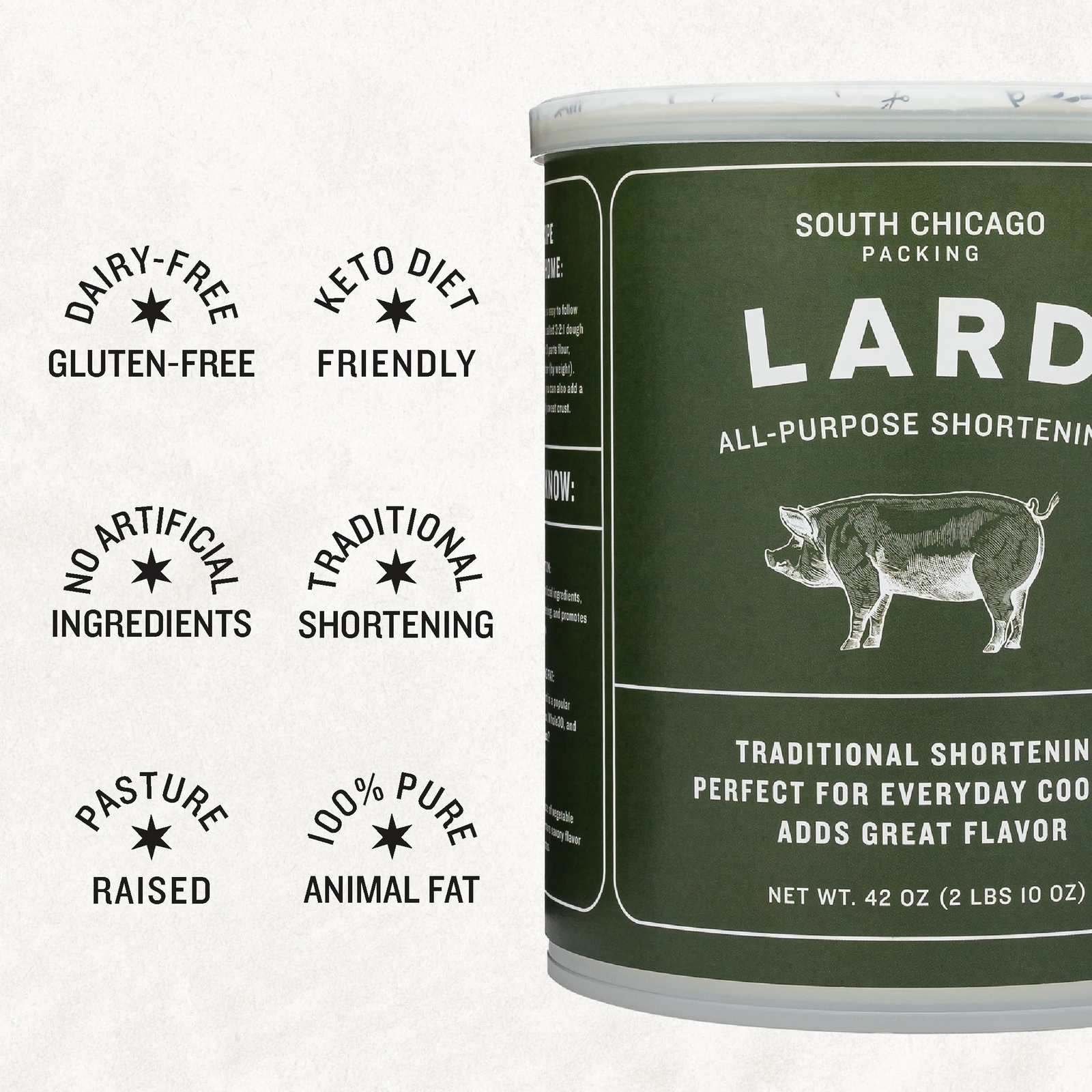 Traditonal LARD Shortening,42 Ounces,Specialty Baking Shortening and Cooking Fat