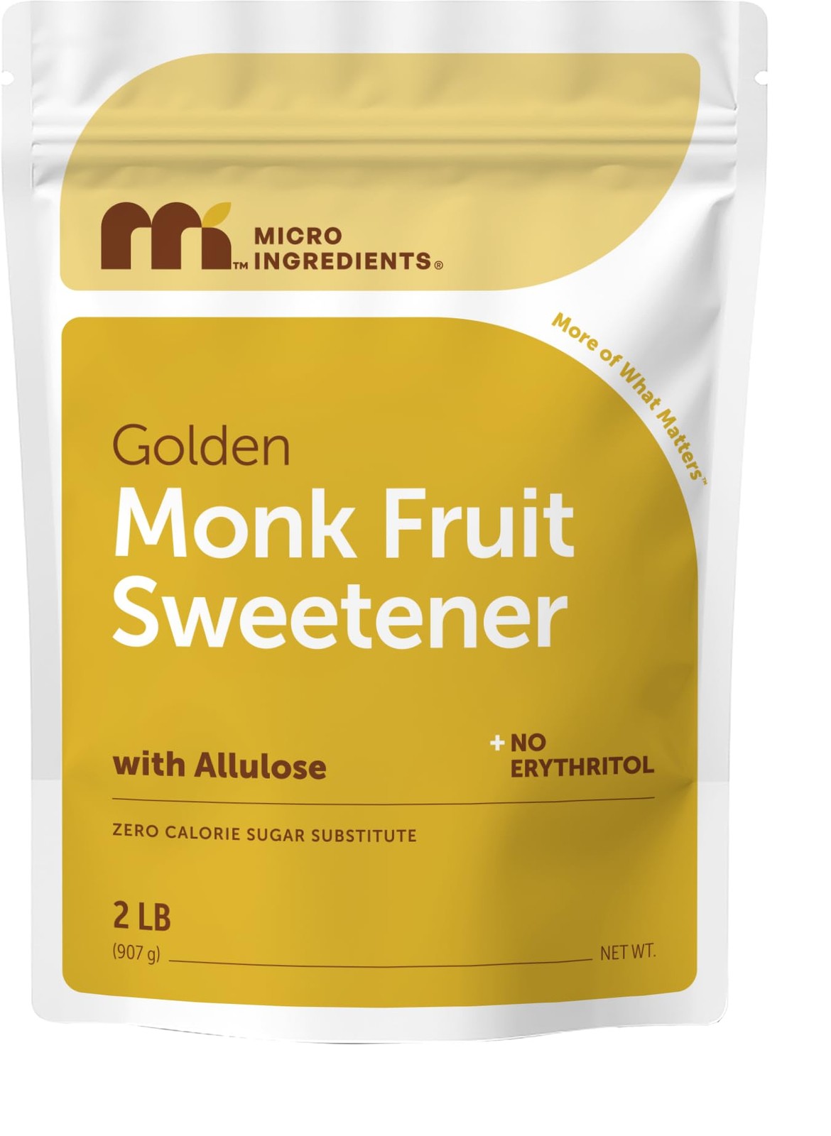 Micro Ingredients Golden Monk Fruit Sweetener with Allulose, 2 lbs | 11 Brown…