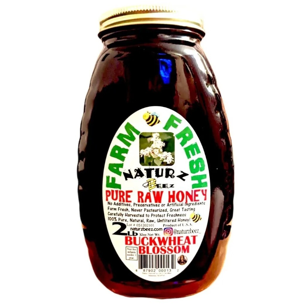 RAW HONEY BUCKWHEAT BLOSSOM HONEY 2LB / 908g 100% PURE RAW UNFILTERED