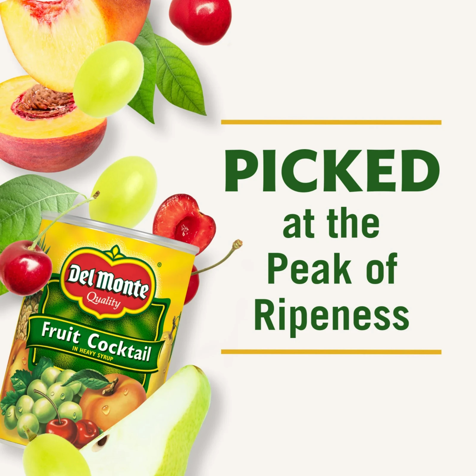 Del Monte Fruit Cocktail in Heavy Syrup Can Canned Mixed Fruit 15.25 oz