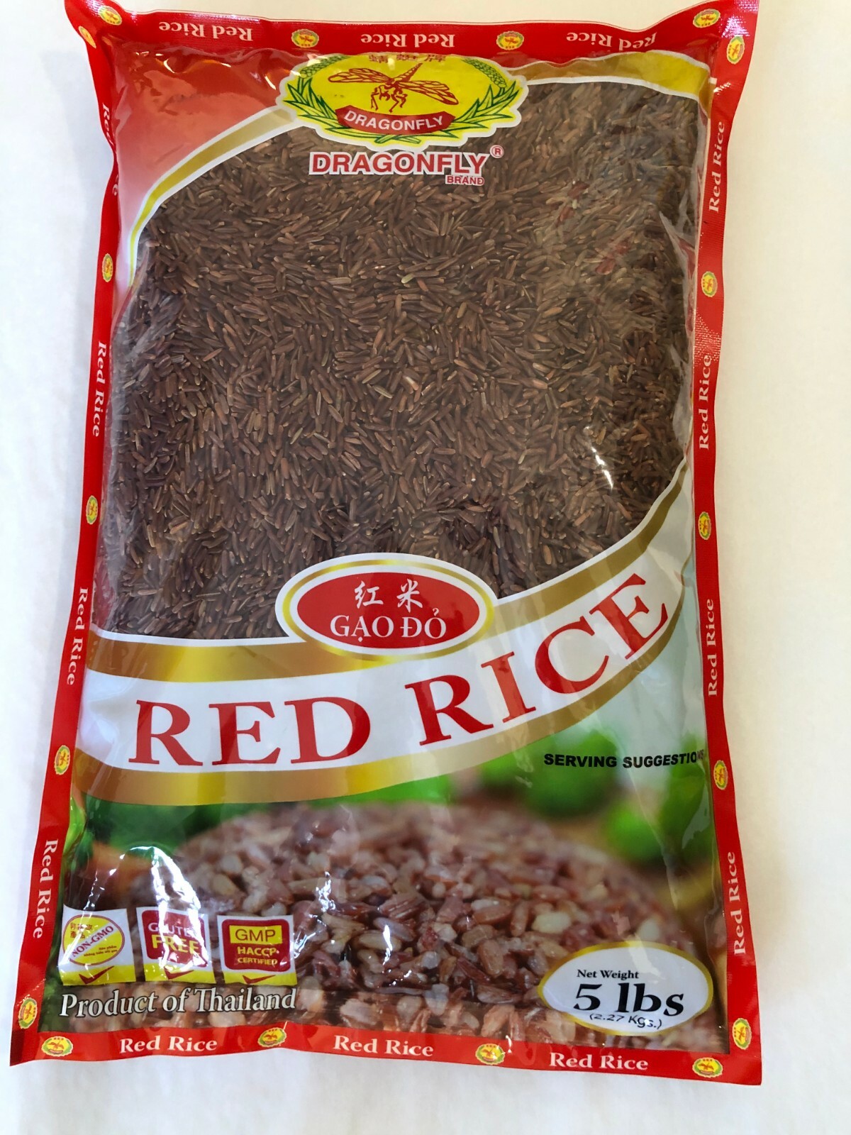 Red Rice Dragonfly Thai Red Rice 5lb Per Pack NON-GMO Gluten Free GMP Certified