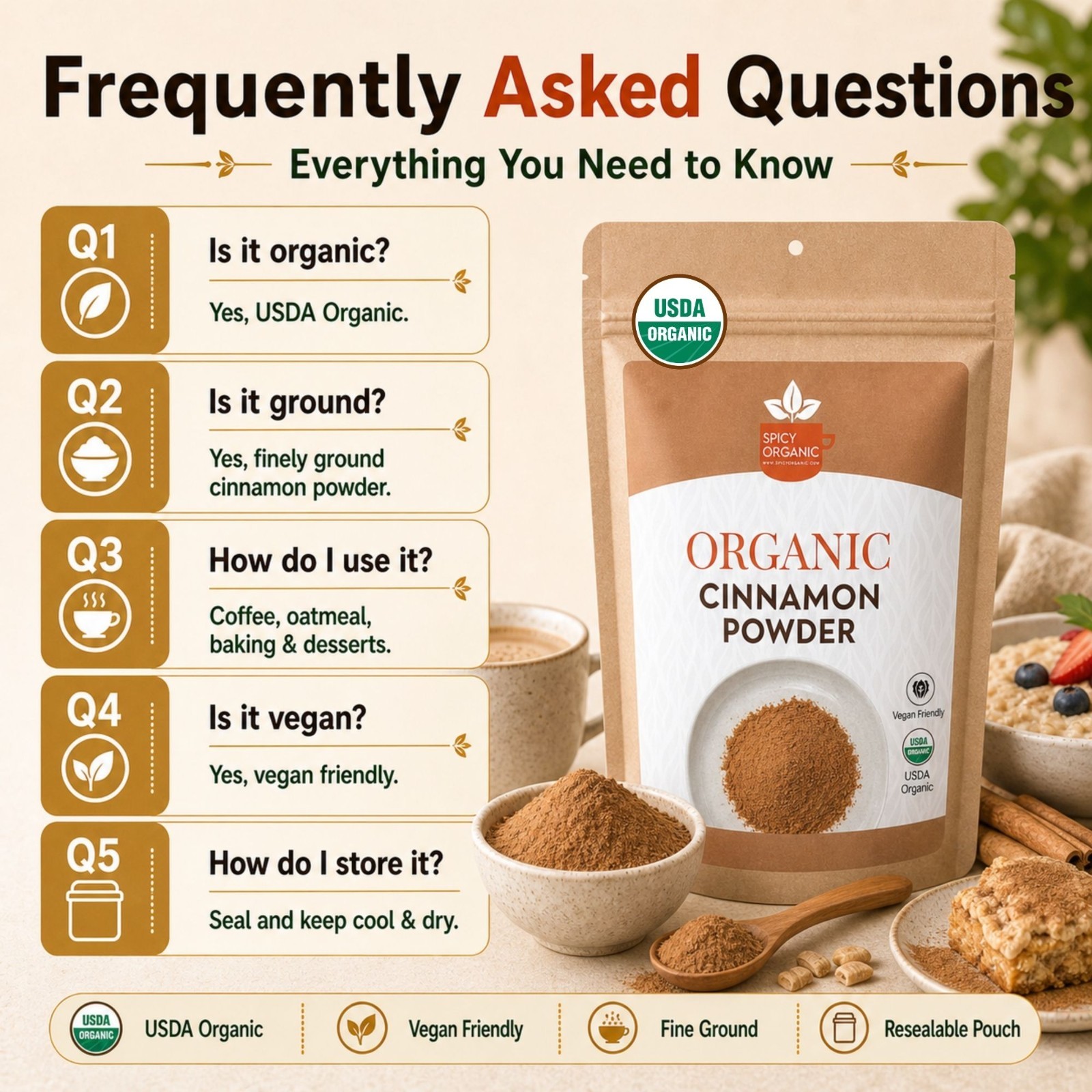 Spicy Organic Cassia Cinnamon Powder 10LBS | USDA Organic