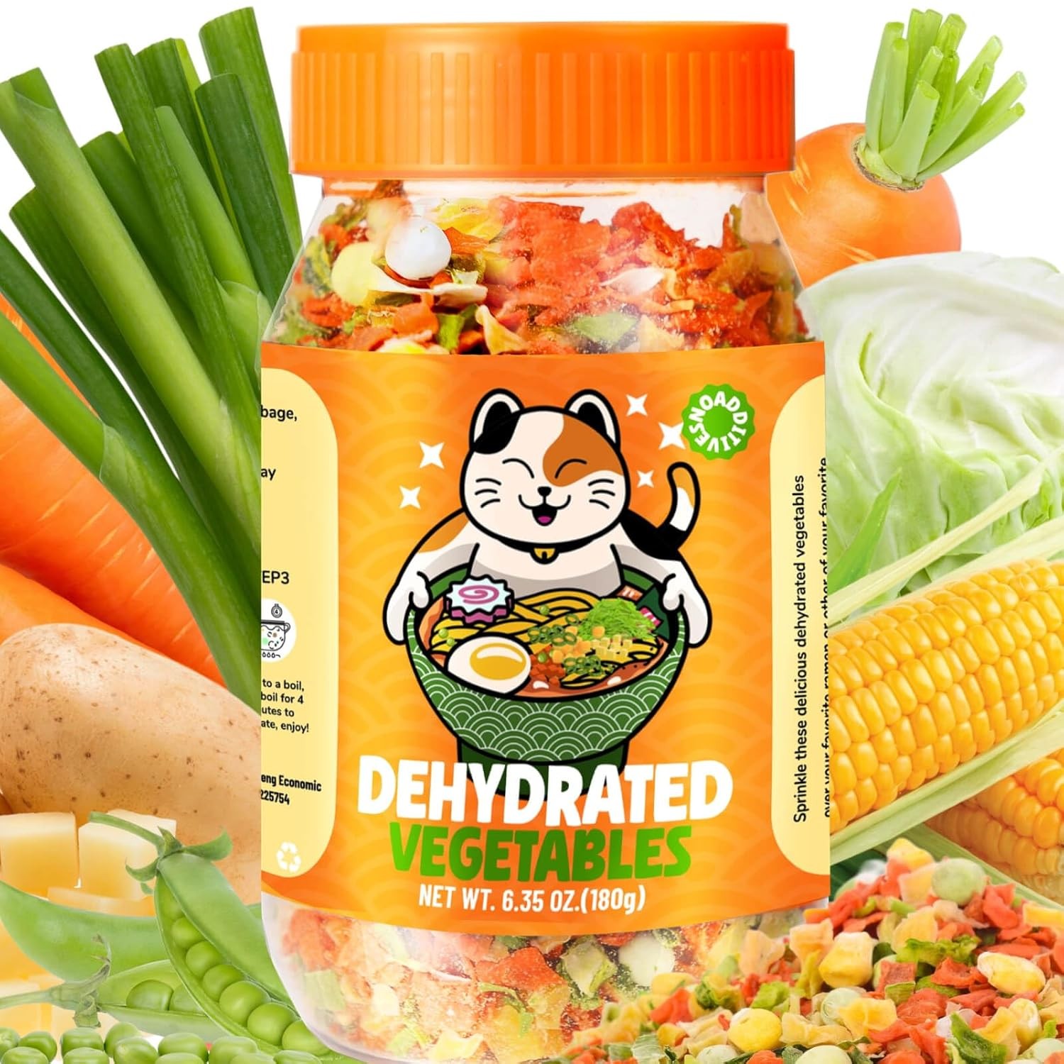 Dehydrated Ramen Toppings Natural Mixed Vegetable 6.35oz