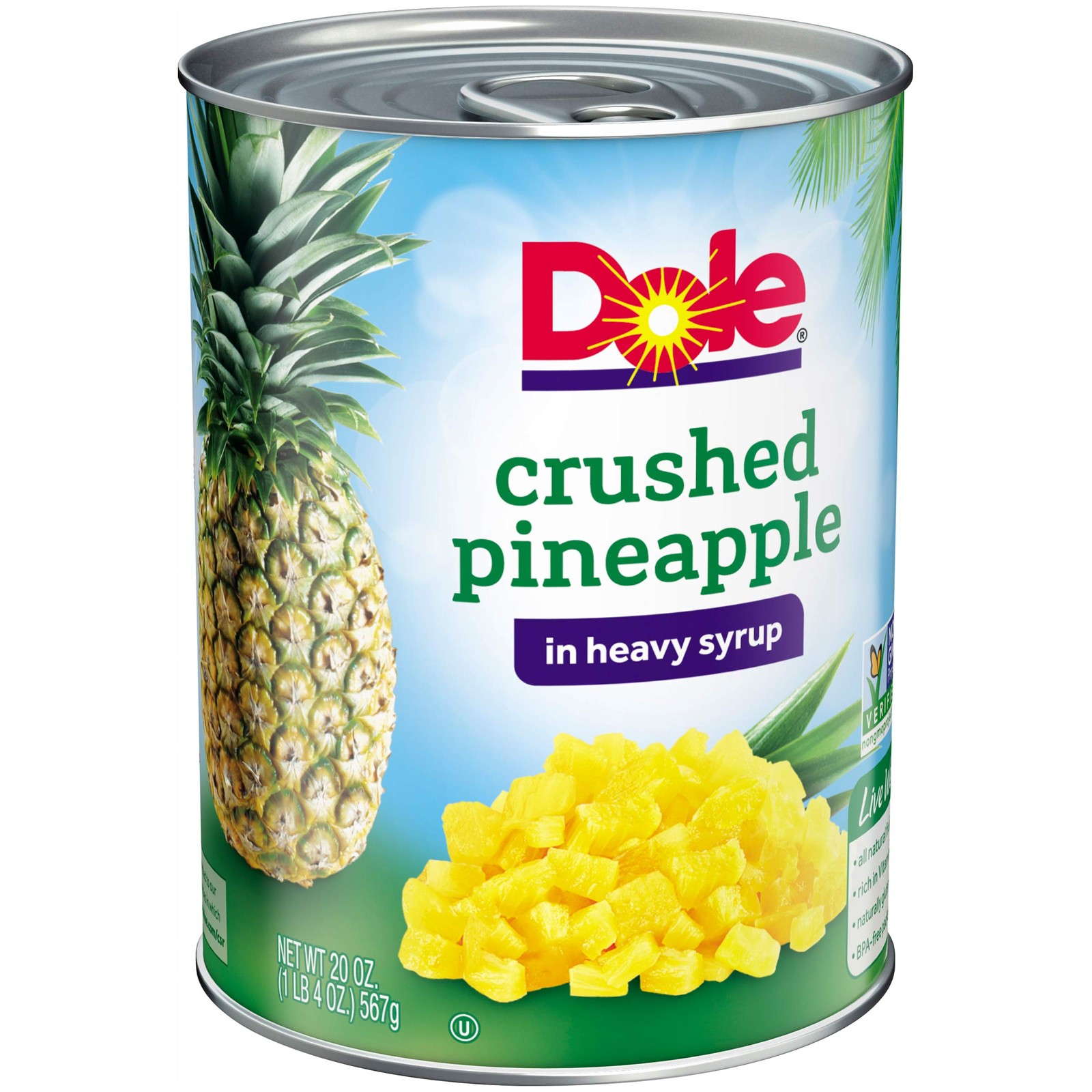 Crushed Pineapple in Heavy Syrup – 20 oz Can for Smoothies and Baking