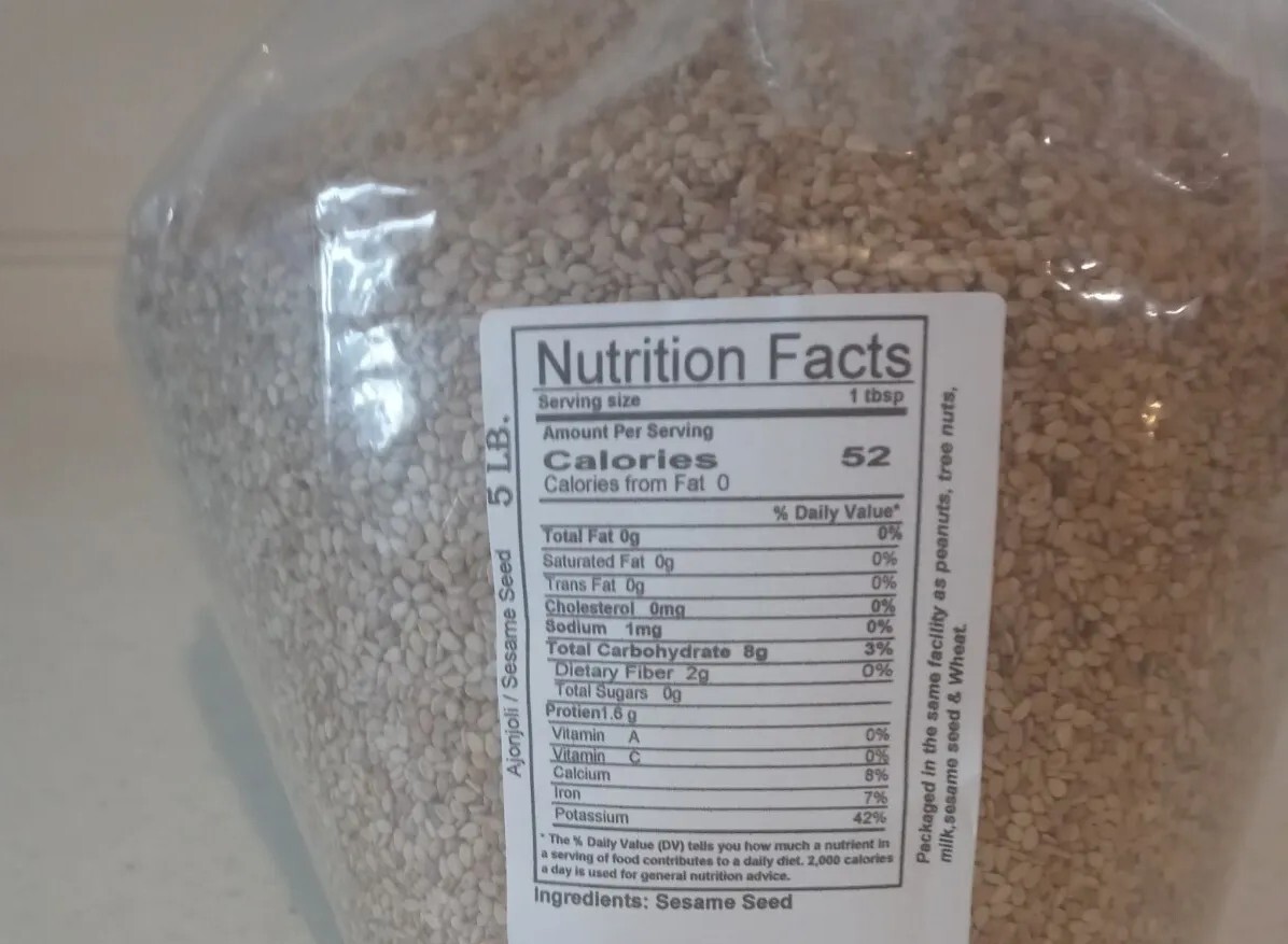 sesame seeds_ semilla de ajonjoli. 5 lb_ 100% natural.