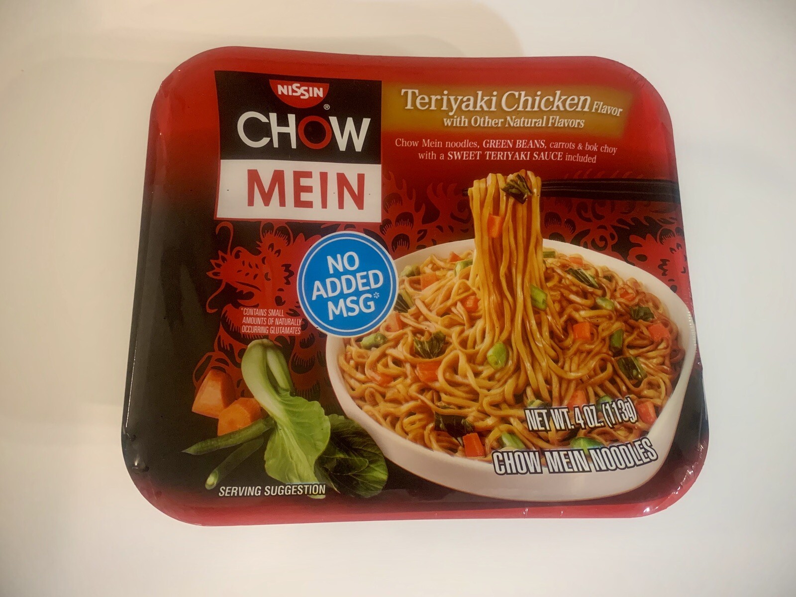 Nissin Chow Mein Teriyaki Chicken Noodles Microwavable Meal Each Pkg 4 oz (4 Pk)
