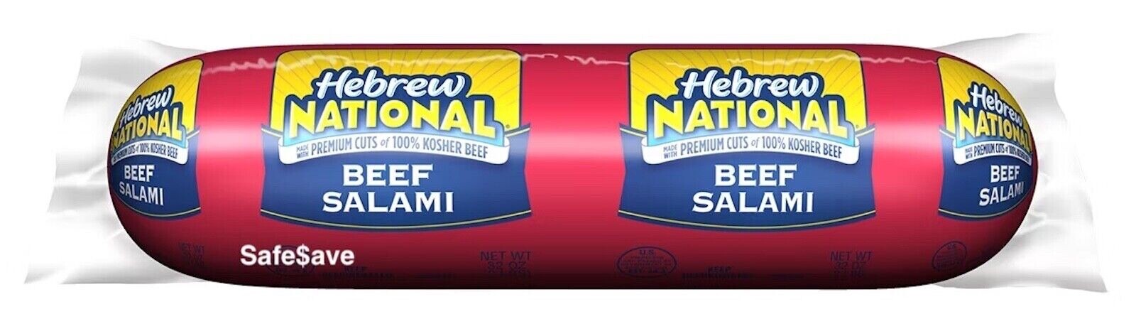 2 Pounds Hebrew National Beef Salami, Beef Salame Total Weight 32oz (2 Lbs)