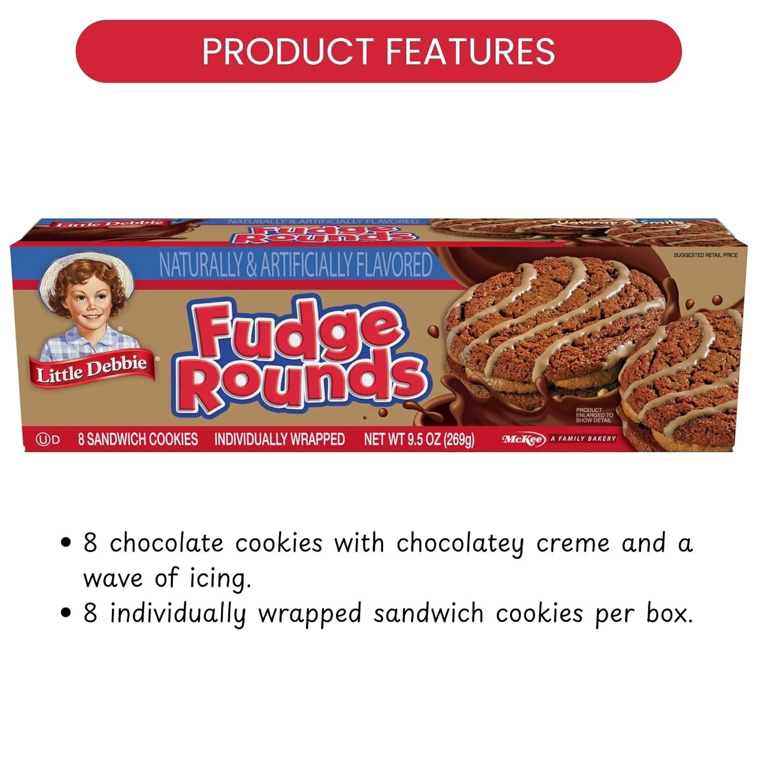Little Debbie Fudge Rounds, 9.5 Oz