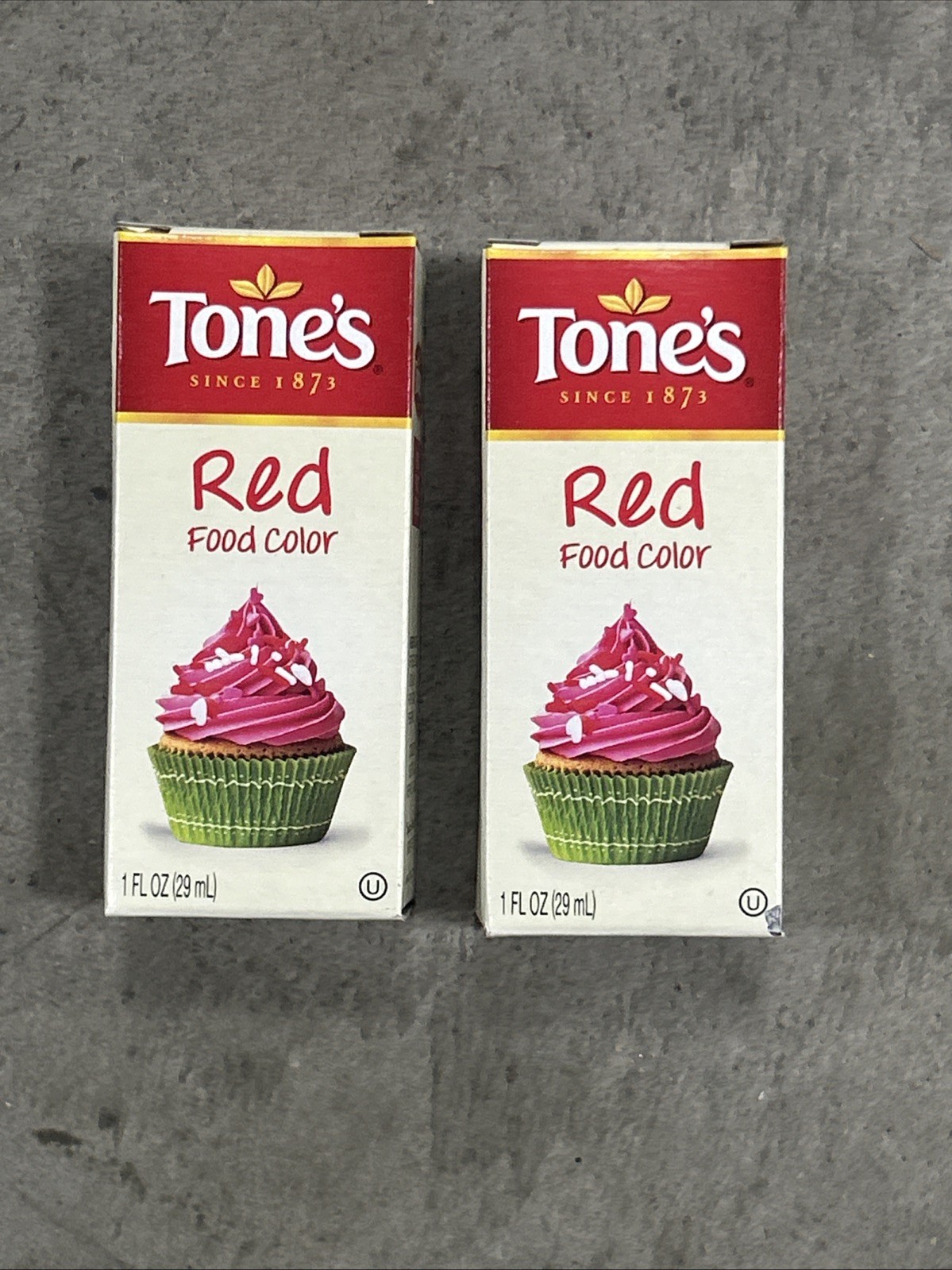 2 bottles Tone’s Red Food Coloring 1 fl. oz. bottle Best by: 08/2026